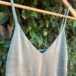 ZARA Luminescent Dusty Green Slip Dress